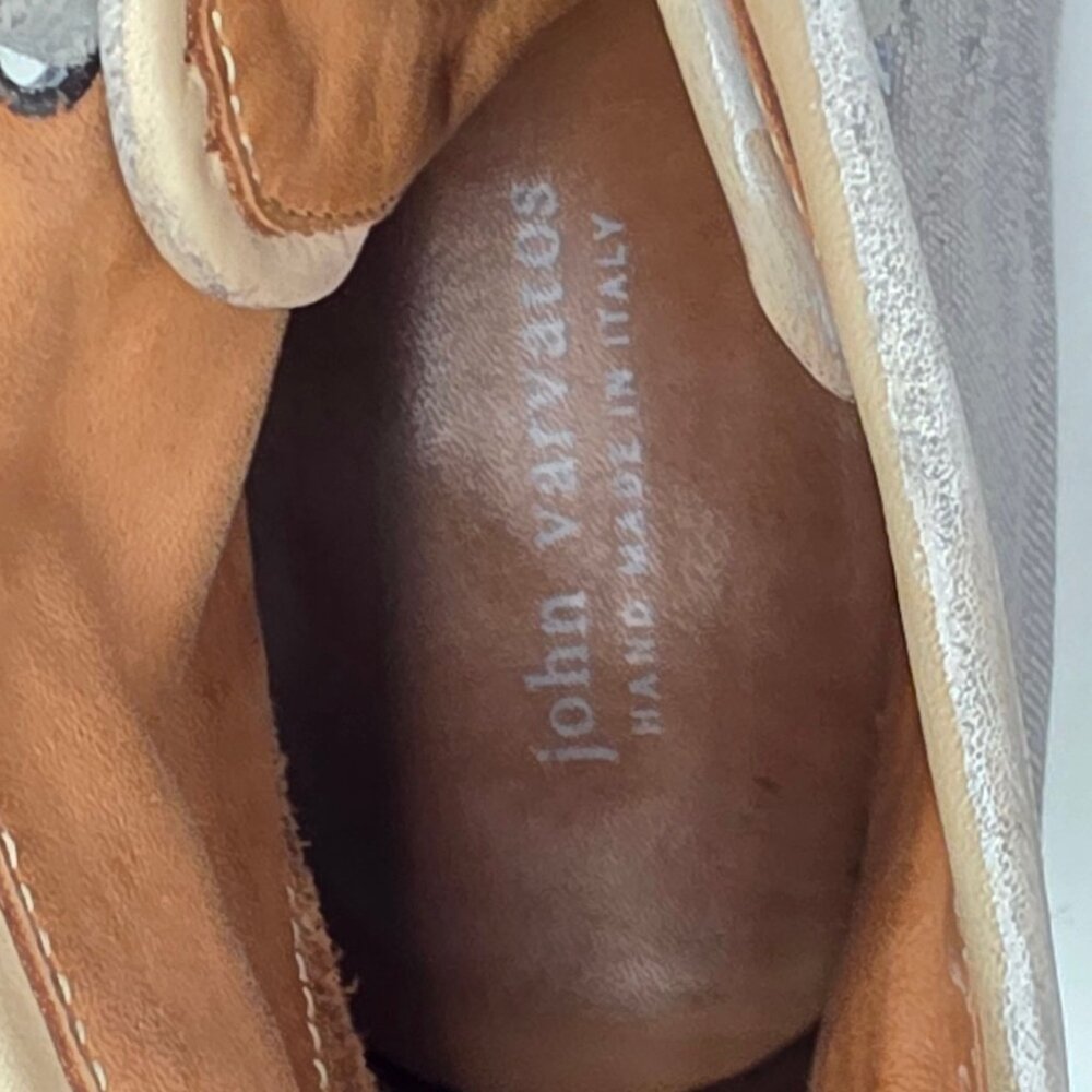 $698 John Varvatos Italy Fleetwood Mens 9 Distressed Gray Canvas Combat Boots - Picture 11 of 12